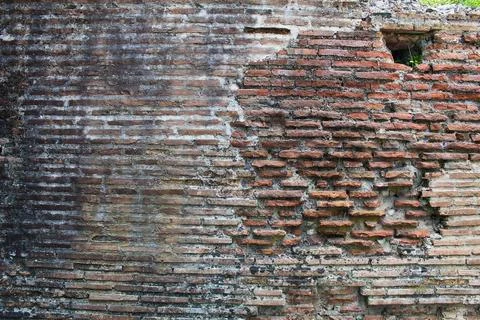 Roman Stone Elegance: Authentic Ancient Brick Texture Stock Photos