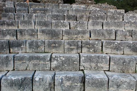 Roman Stone Elegance: Authentic Ancient Brick Texture Stock Photos