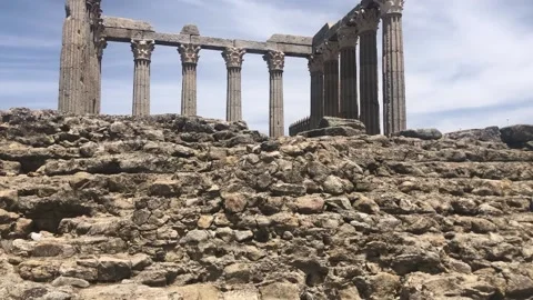Roman Temple of Évora Stock Footage 199780668