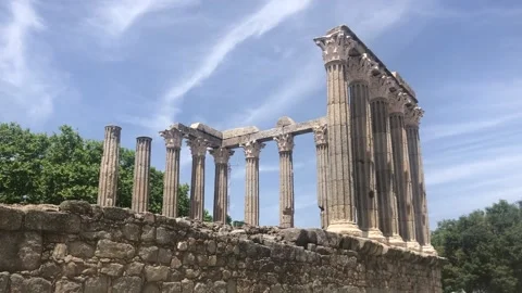 Roman Temple of Évora Stock Footage 199780669