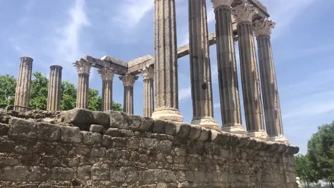 Roman Temple of Évora Stock Footage 199780670