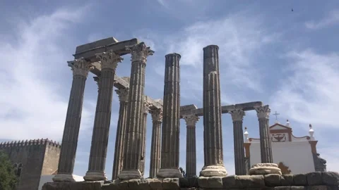 Roman Temple of Évora Stock Footage 199780675