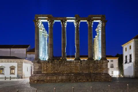 Roman Temple, Evora Stock Photos