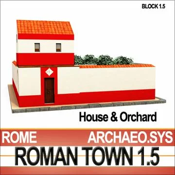 Roman Town: House & Orchard 1.5 [Low Poly] 3D Model