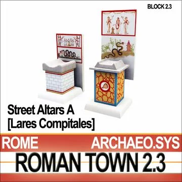 Roman Town Street Altars A 2.3 Low Poly Lares Compitales 3D Model