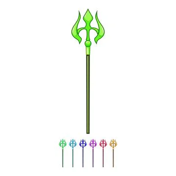 Roman trident magic cartoon vector graphic Stock Illustration
