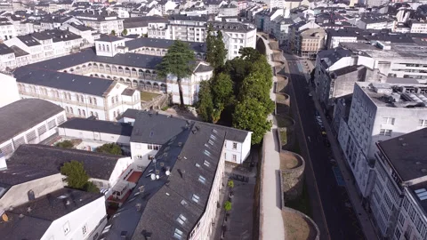 Roman wall of Lugo Stock Footage 159062902