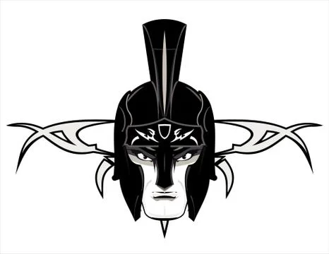 Roman warrior mascot head Stock Illustration