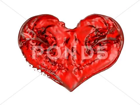 Romance and love: red liquid heart Stock Illustration