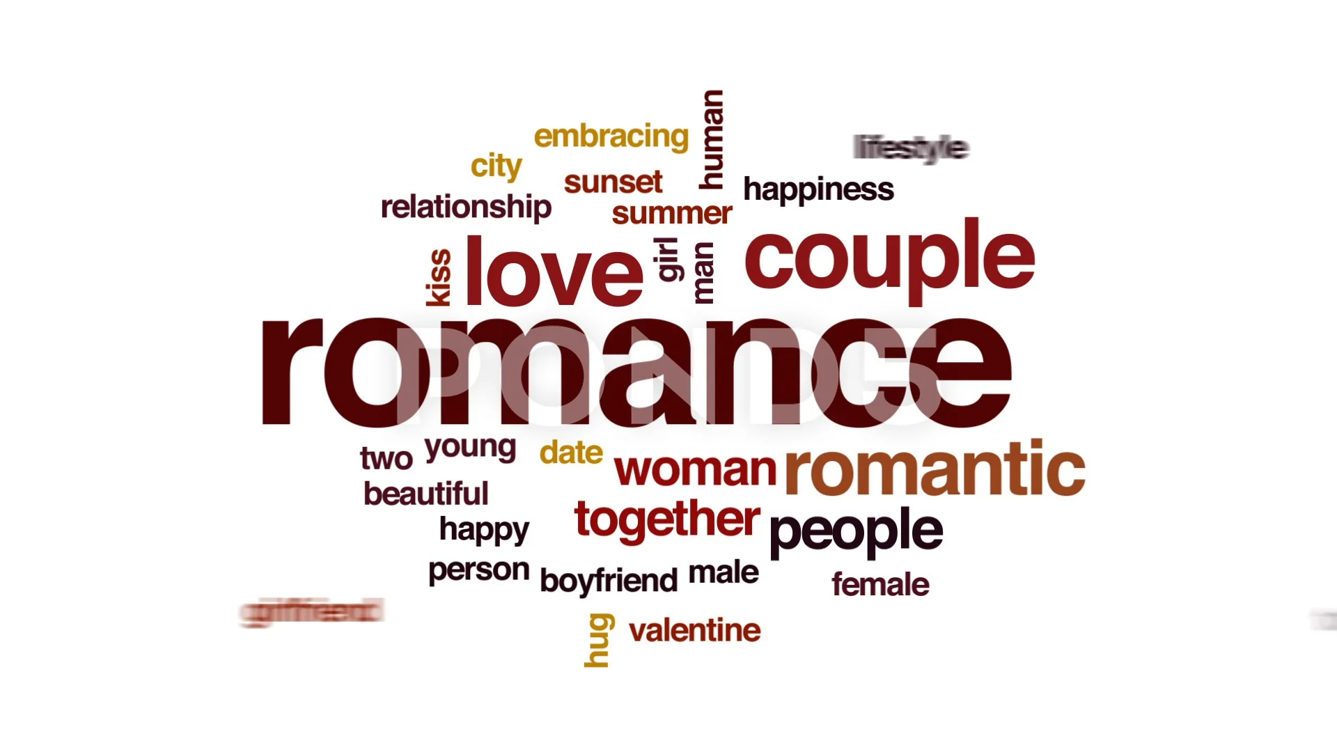 romance animated word cloud text design animation hi res 75723431