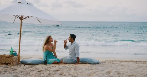Romance on the beach Stock Footage 116270963