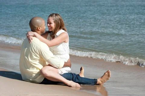 Romance On The Beach Stock Photos