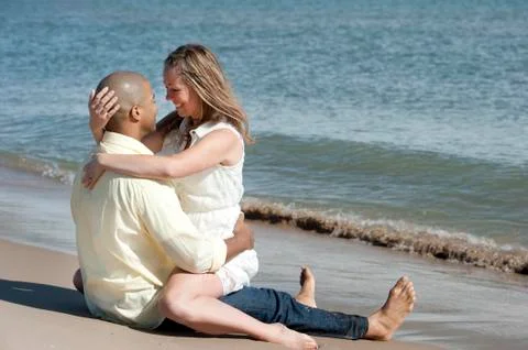 Romance On The Beach Stock Photos