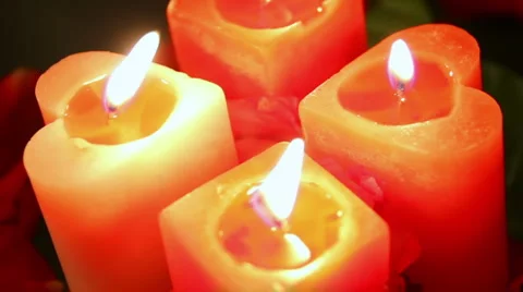 Romance Candles Angle View Stock Footage 982114