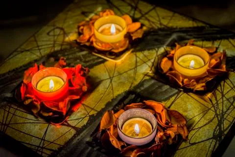 Romance with candles Stock Photos