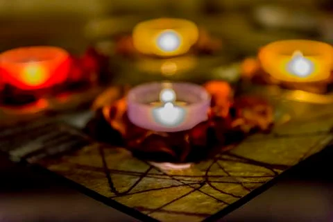 Romance with candles Stock Photos
