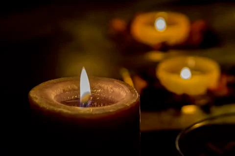 Romance with candles Stock Photos