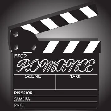 Romance Clapper Board Design Stock Illustration