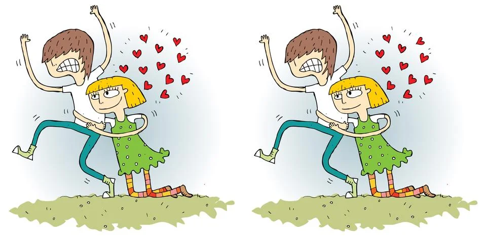 Romance Differences Visual Game Stock Illustration
