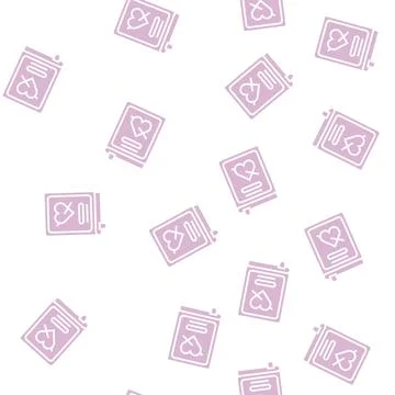 Romance genre glyph seamless pattern Stock Illustration