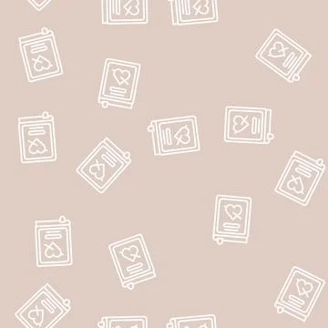 Romance genre line seamless pattern Stock Illustration
