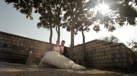 Romance in the park Stock Footage 1035495