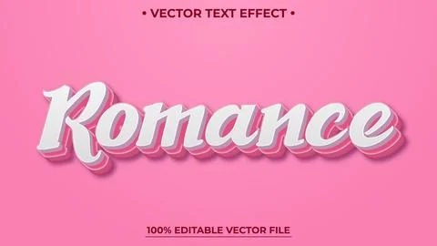 Romance pink editable text effect template Valentine pink colors editable v.. Stock Illustration