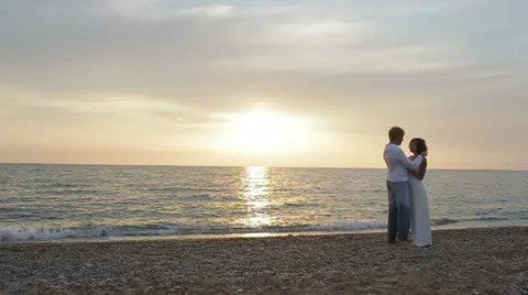 Romance On Seashore Video stock 22424539