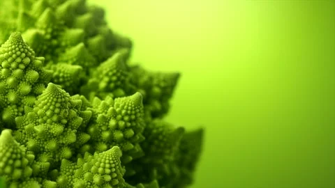 Romanesco broccoli cabbage or Roman Cauliflower abstract texture on green Stock Footage 331052292