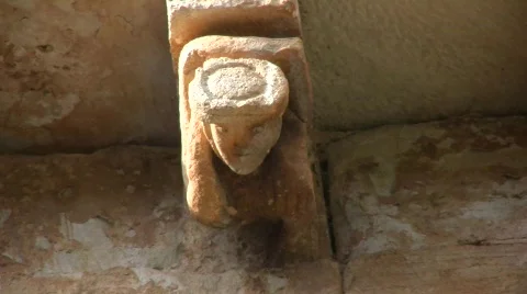 Romanesque Corbel Stock Footage 321413