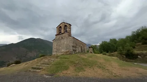 Romanesque hermitage of Sant Quirc de Durro, Vall de Boi. Catalonia, Spain Stock Footage 205525980