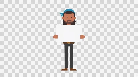 Romani Man Holding Poster Stock Footage 205052933