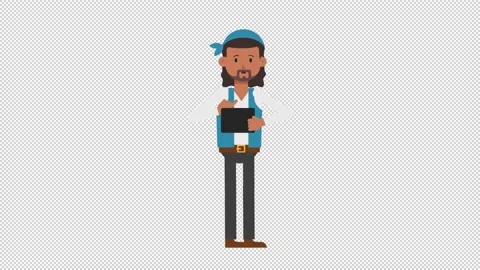 Romani Man Using Tablet Sad Video stock 205053303