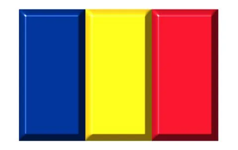 Romania 3D Flag Stock Illustration
