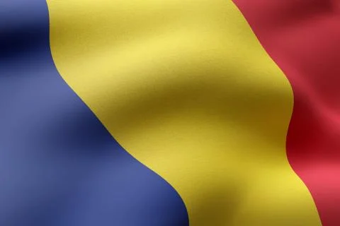 Romania 3d flag Stock Illustration