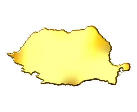 Romania 3d Golden Map Stock Illustration