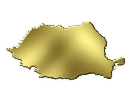 Romania 3d golden map Stock Illustration