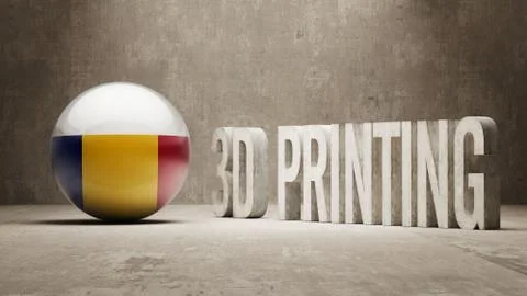 Romania.  3d Printing Concept 스톡 일러스트