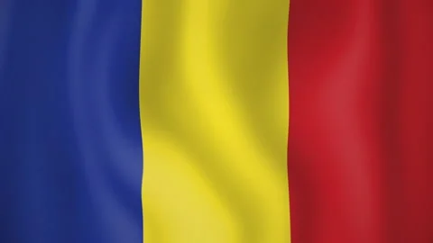 Romania animated flag. Seamless loop. 4K Stock Footage 145454243