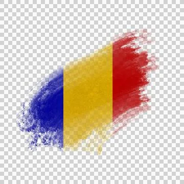 Romania Brush Flag Stock Photos