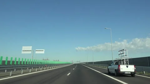 ROMANIA, BUCHAREST, AUGUST 10, 2026, Driving Car, Traffic Road Highway, Pov Wind Stockbeeldmateriaal 345157040