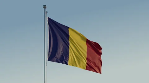 Romania Bucharest Flag loop Cinematic Realistic Waving Blue Sky 스톡 동영상 308791852