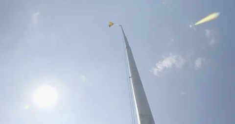 Romania Bucharest Piata-Drapelului-Sarindar-Fountain-Flag-Pole-Tilt-Down2 42 Stock Footage 128451150