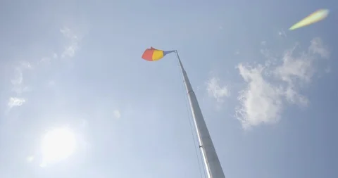 Romania Bucharest Piata-Drapelului-Sarindar-Fountain-Flag-Pole-Tilt-Down 422 Stock Footage 128451882
