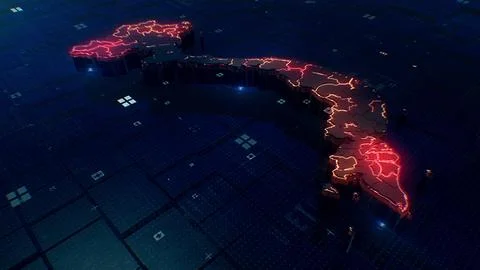 Romania digital map 4k  写真素材