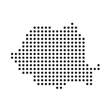 Romania dotted vector map Illustrazione stock