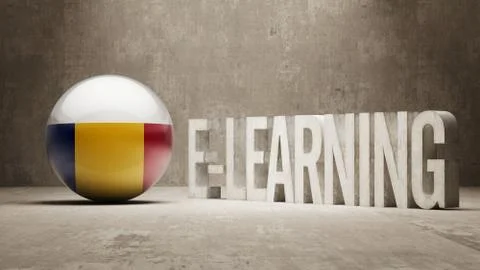 Romania. E-Learning  Concept 스톡 일러스트