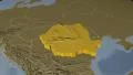 Romania extruded. Bumps. 4k or 4k+ Resolution