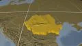 Romania extruded. Bumps. Graticule. 4k or 4k+ Resolution
