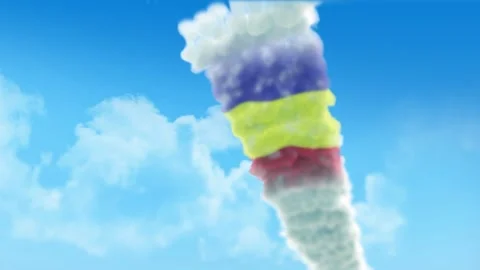 Romania Flag 3D Render Animation Created with Colored Smoke Trails by Aircra 스톡 동영상 332310215
